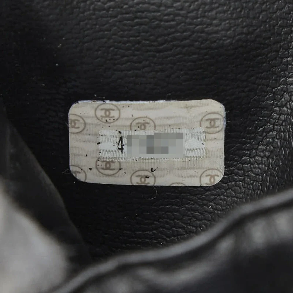 CHANEL Black Lambskin Leather Vanity Bag